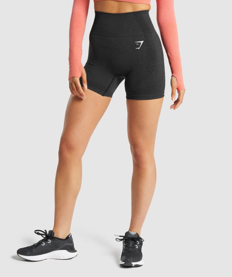 Szorty Gymshark Vital Seamless 2.0 Damskie Czarne | PL 057OFJ